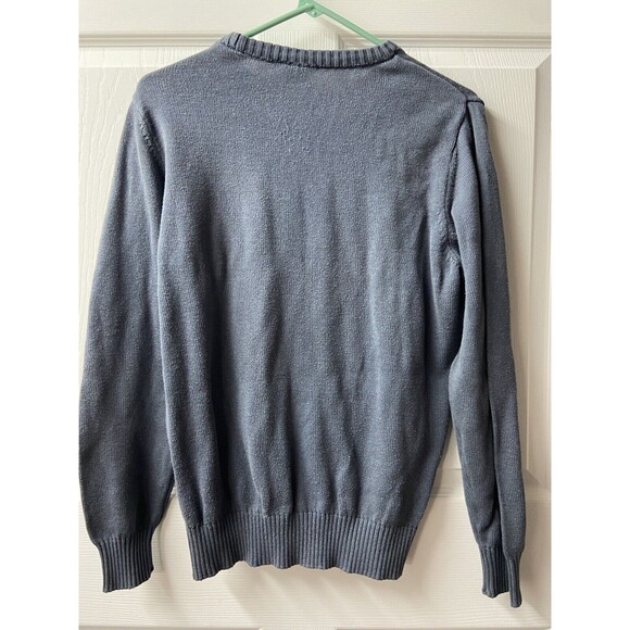 Defacto Sweater Men Small Crew Neck Gray Preppy Tight Knit Pullover Long Sleeve - Picture 7 of 7